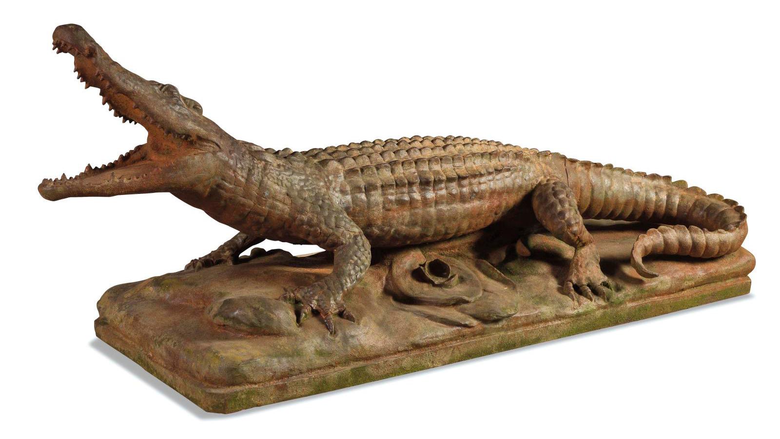 Fonderie du Val d'Osne, second-half of 19th century, crocodile in cast iron, total... Val d'Osne: The Golden Age of Cast Iron