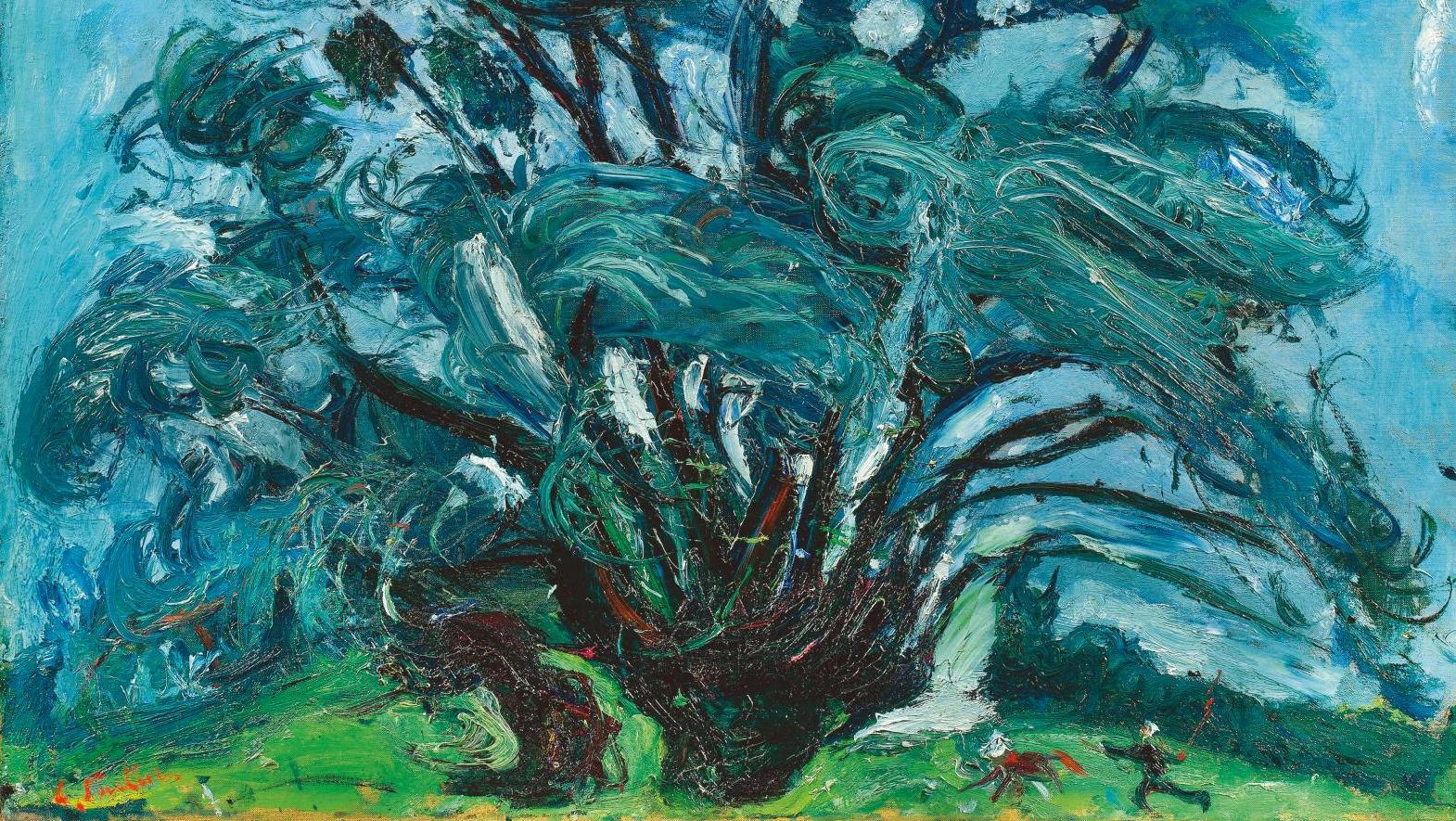 Chaïm Soutine (1894-1943), Arbres dans le vent ou Avant l’orage, vers 1939, huile... Chaïm Soutine, un arbre avant l’orage…