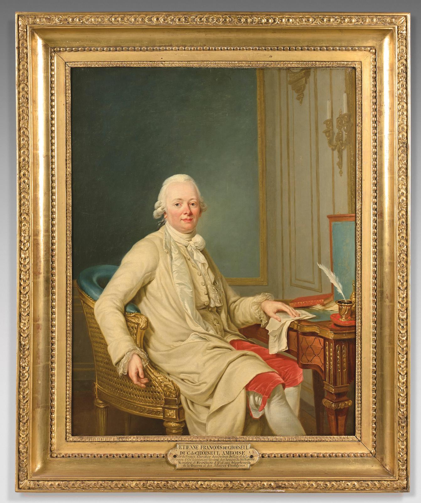 Adélaïde Labille-Guiard (1749-1803), Portrait d’Étienne François de Choiseul-Beaupré Stainville, duc de Choiseul (1719-1785), huile sur to