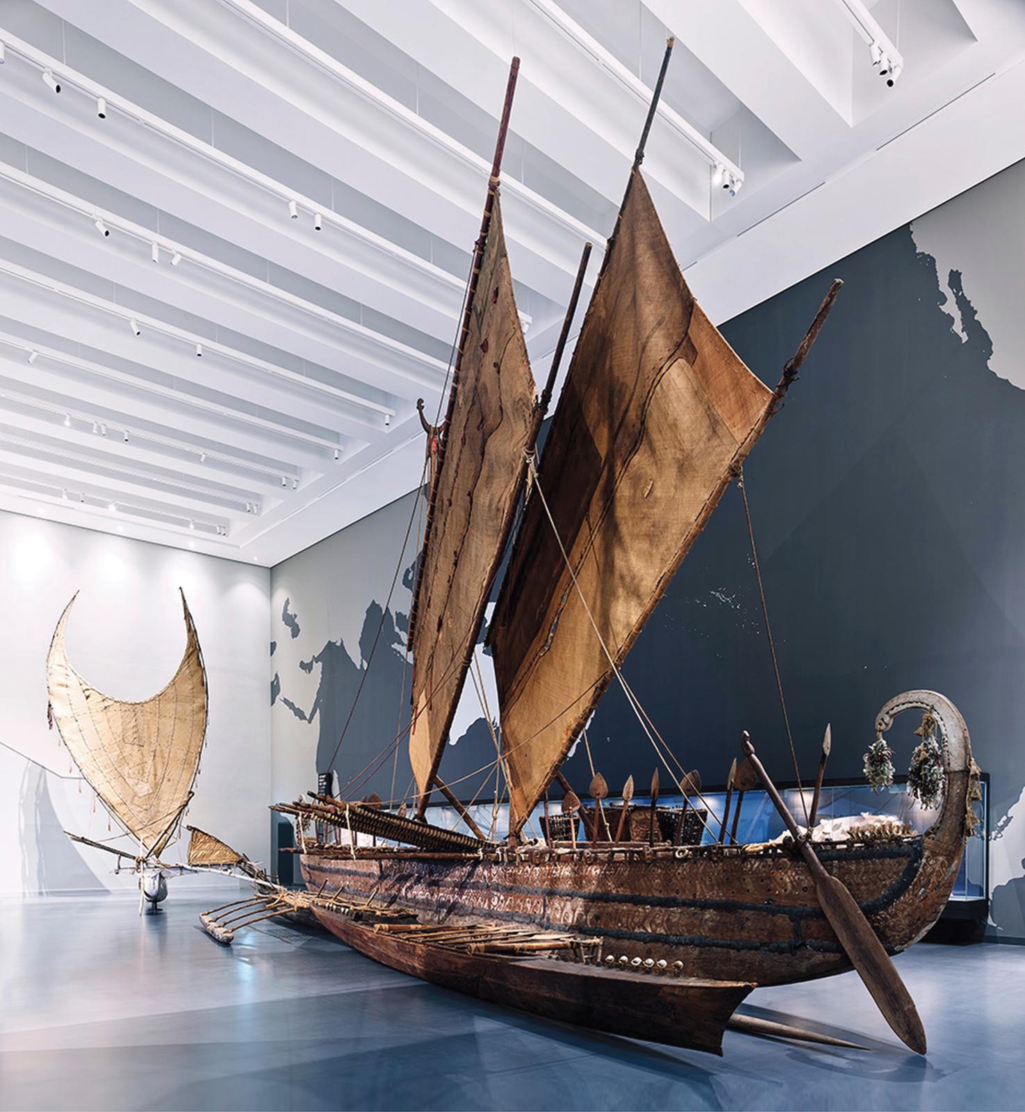 Papouasie-Nouvelle-Guinée, bateau à balancier de l’île de Luf, archipel Bismarck. © Staatliche Museen zu Berlin / Stiftung Humboldt Forum 
