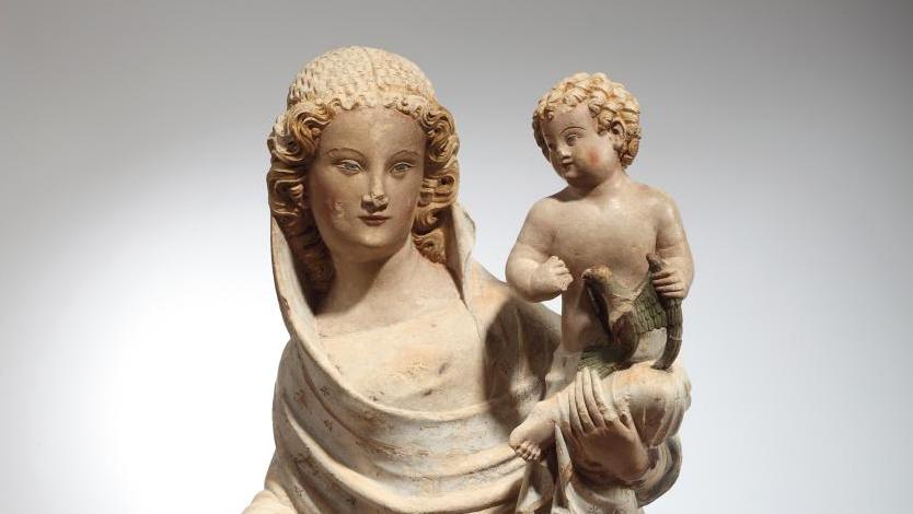 Vierge à l’Enfant dite Notre-Dame de Bonne-Nouvelle, calcaire polychromé, Toulouse,... La Toulouse médiévale au musée de Cluny