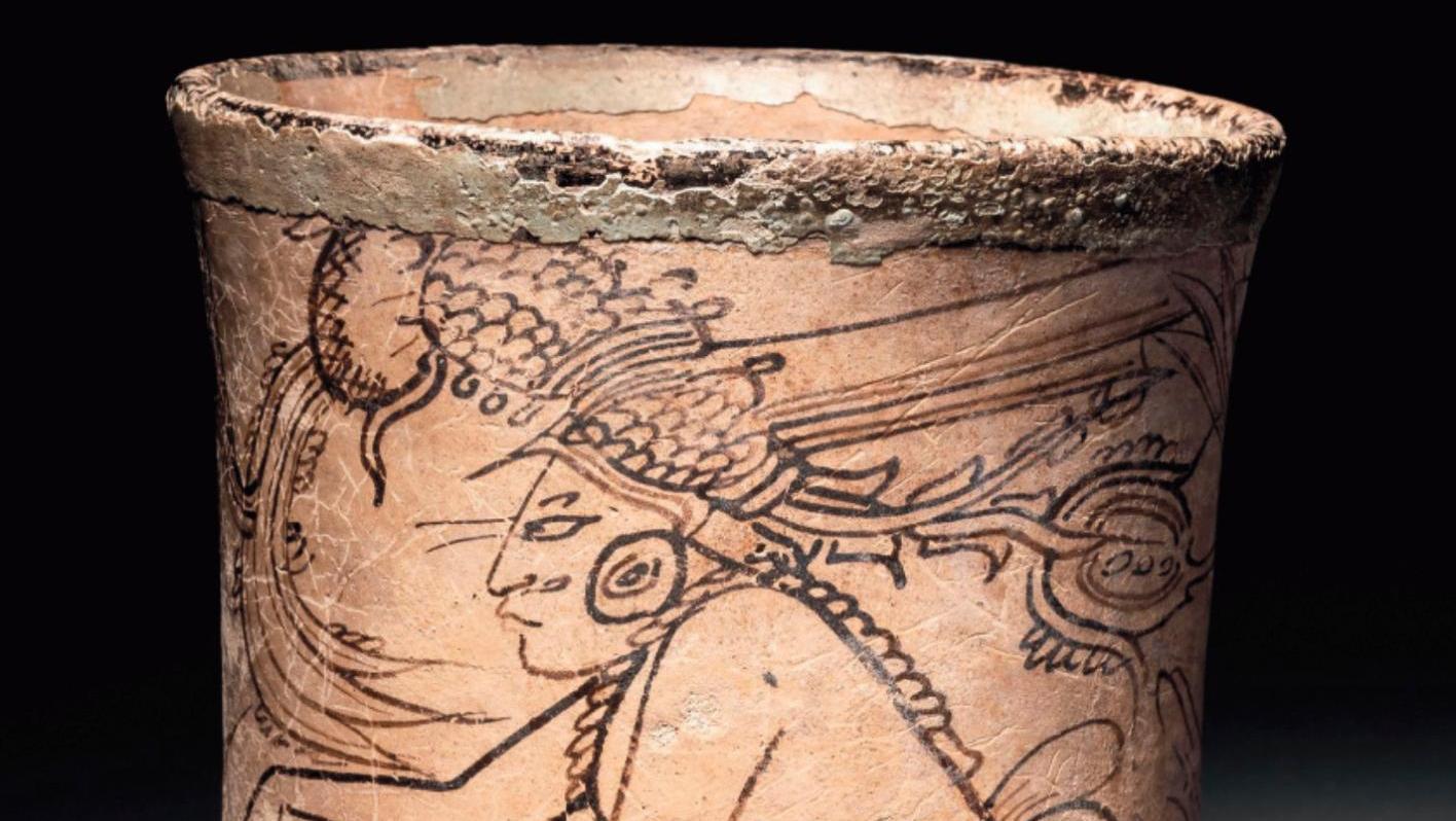 Culture maya, nord du Petén (Guatemala) ou sud-est du Campeche (Mexique), Classique... Un vase maya de style codex