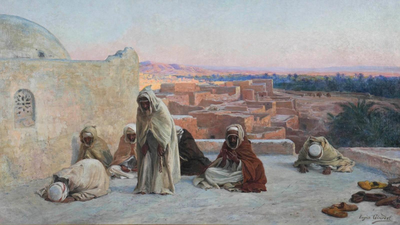 Eugène Girardet (1853-1907), La Prière, toile signée, 70 x 110 cm.Adjugé : 130 6... Girardet, Venet, César et Picasso