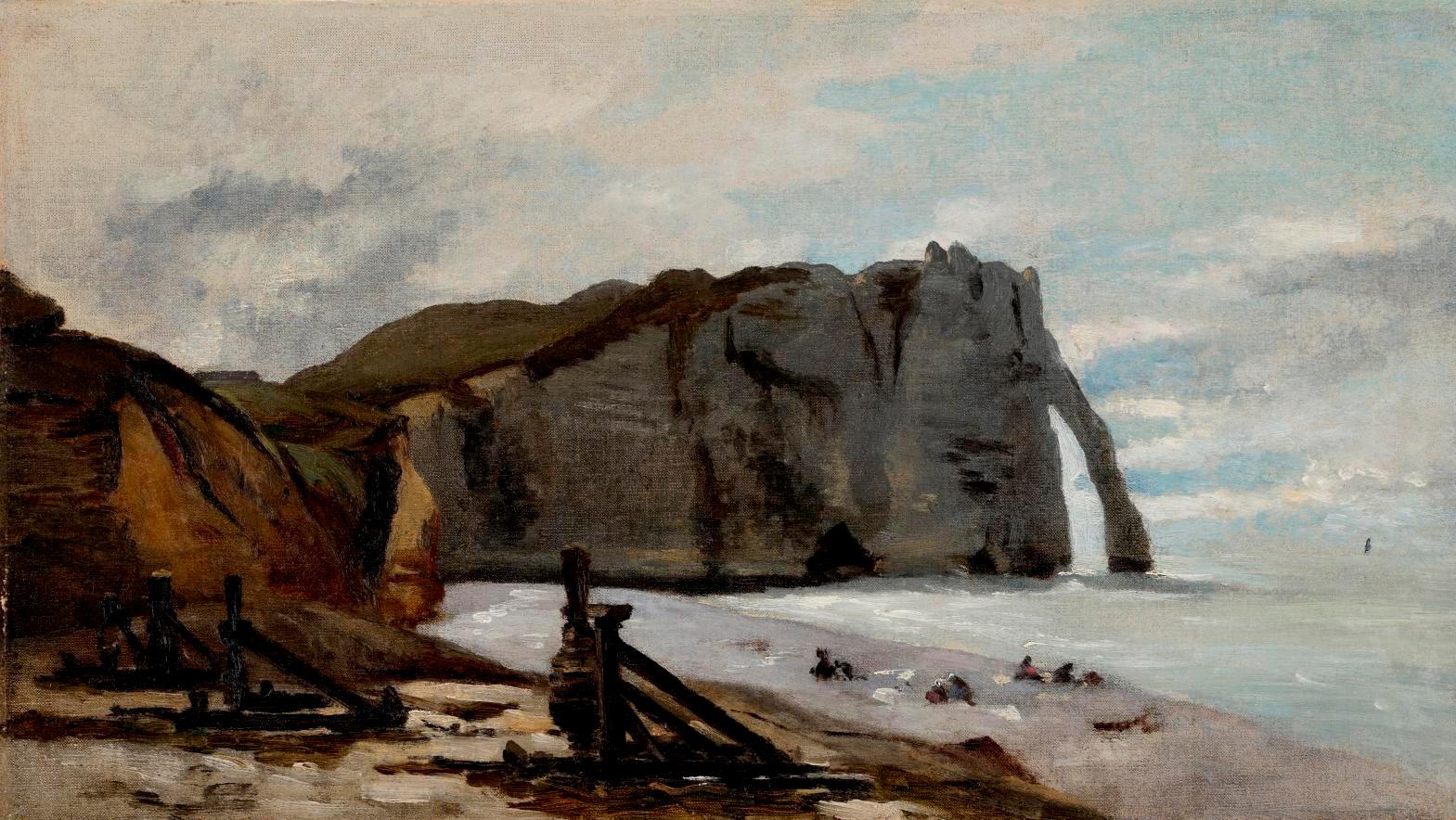 Claude Monet (1840-1926), Étretat, Arch and Cliff of Aval, 1864, oil on canvas, relined... Étretat, a Place That Inspired Monet 