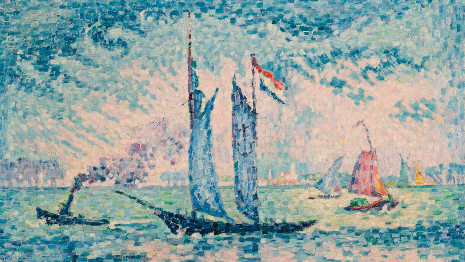 Paul Signac (1863-1935), Le Pilote de la Meuse, 1924, oil on canvas, 50 x 65 cm/19.7... A Million-Plus Bid for Signac