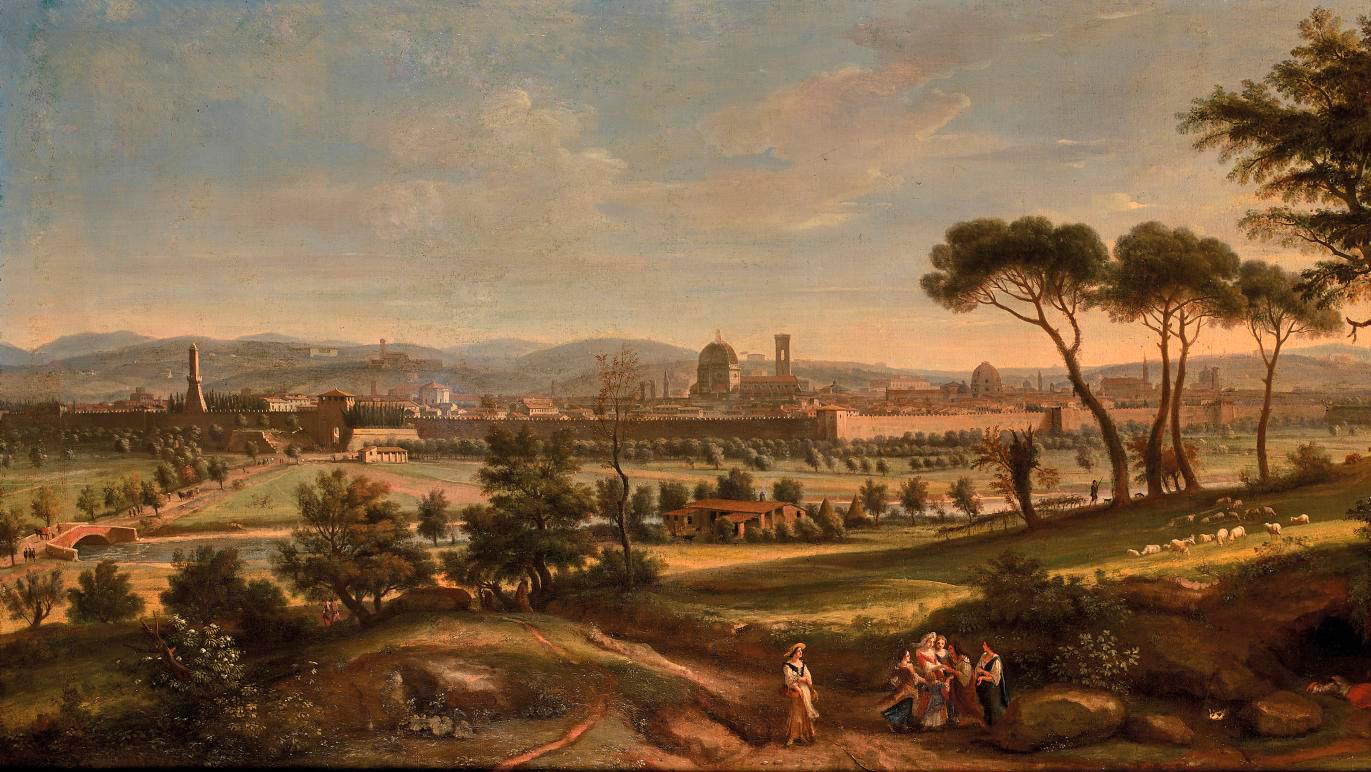 Gaspard Van Wittel, aka Vanvitelli (1653-1736), View of Florence, canvas, 86.5 x... Vanvitelli: A Dutchman in Florence