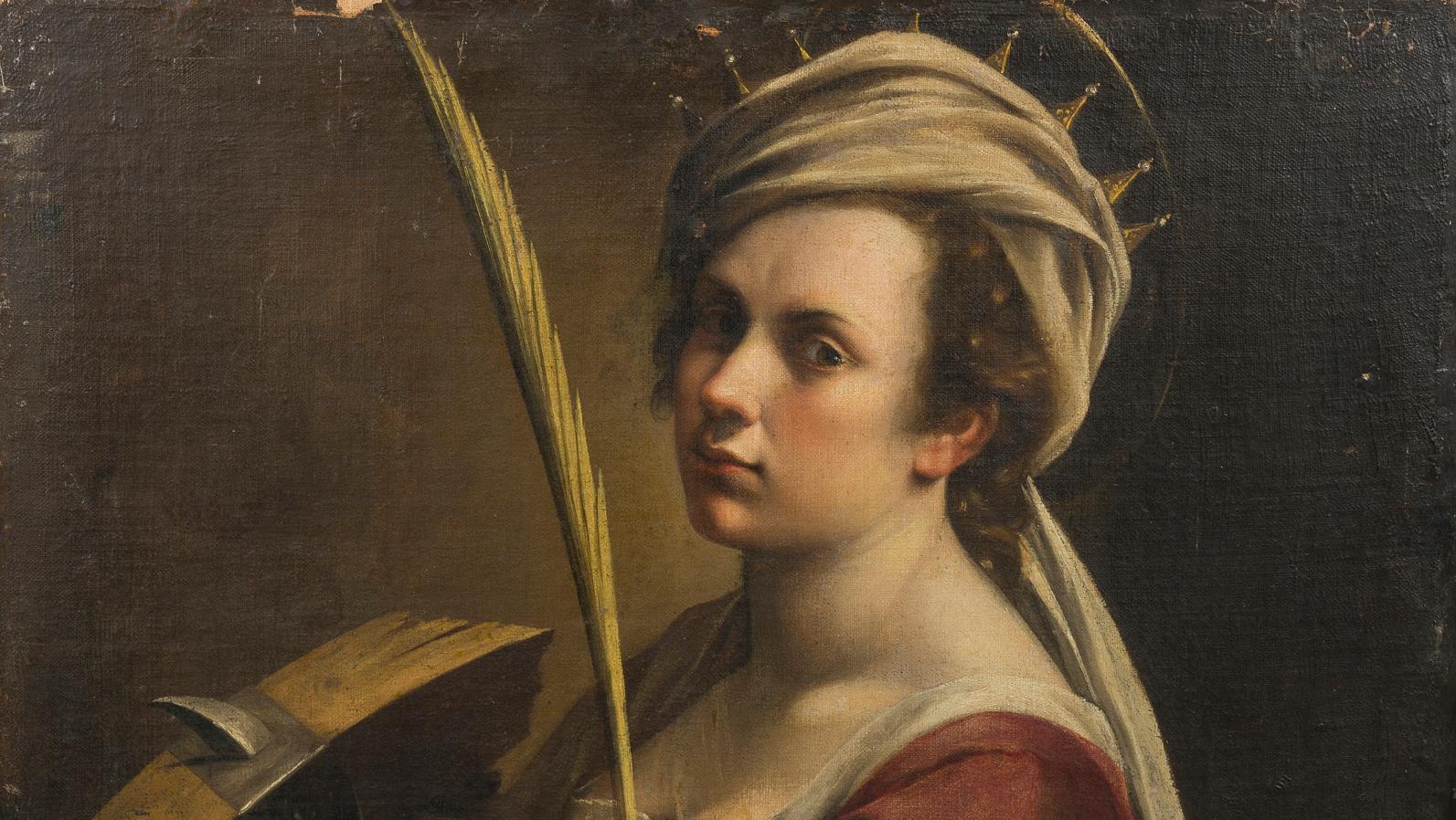 Artemisia Gentileschi (1593-1652), "Saint Catherine of Alexandria", oil on canvas,... World Record for Artemisia Gentileschi