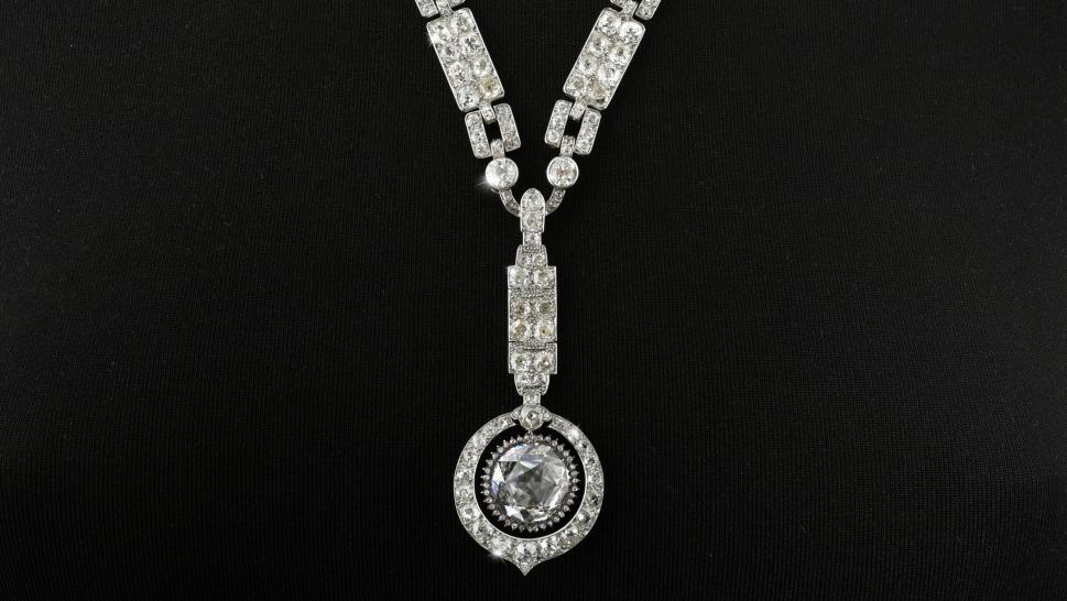 Cartier Paris, c. 1919-1920, articulated platinum necklace with Double Dutch Rose... Dazzling Cartier 