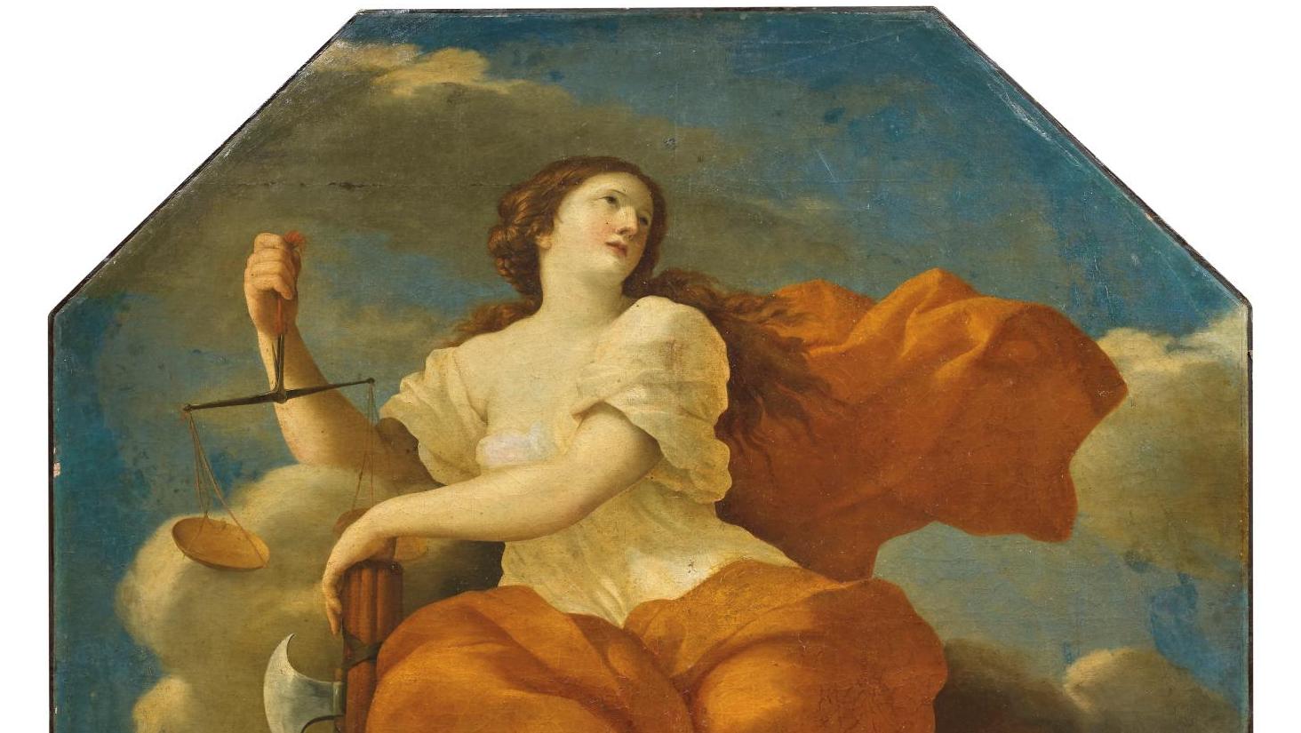 Giovanni Francesco Romanelli (1610-1662), Allégorie de la justice, huile sur toile,... Un Romanelli pour le musée du Grand Siècle