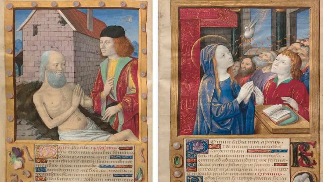 Fin du XVe siècle, vers 1490. Horae ad usum Romanum, manuscrit sur peau de vélin... L'enlumineur Georges Trubert gagnant