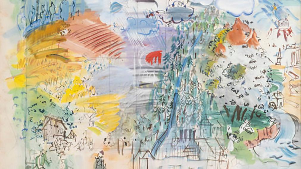 Raoul Dufy (1877-1956), Projet pour «La Fée Électricité», 1937, gouache sur papier... Projet pour la Fée Électricité de Dufy