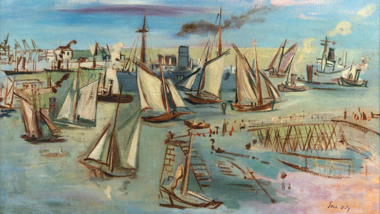 Jean Dufy (1888-1964), The English Channel Basin in Le Havre, oil on canvas, 73 x... When the Sea Inspired Jean Dufy 