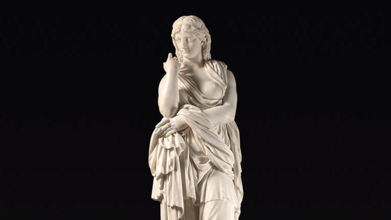 Joseph Chinard (1756-1813), Le Silence, white marble, c. 1798, mahogany and gilded... Juliette Récamier, Queen of Auctions 