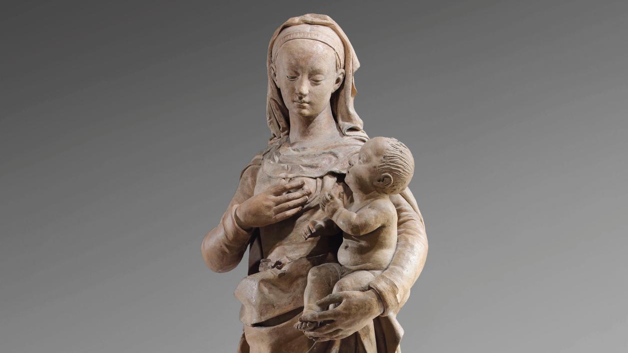Michel Colombe (c. 1430-c. 1515), Loire studio, Virgin and Child, c. 1500-1510, terracotta,... Colombe, Goya, Cranach: Rarity Rewarded