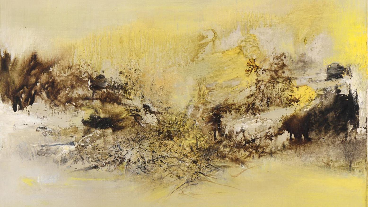 Zao Wou-ki (1921-2013), 17-4-69, 1969, huile sur toile, signée, contresignée et datée... Zao Wou-ki, Chu Teh-chun et Nicolas de Staël 
