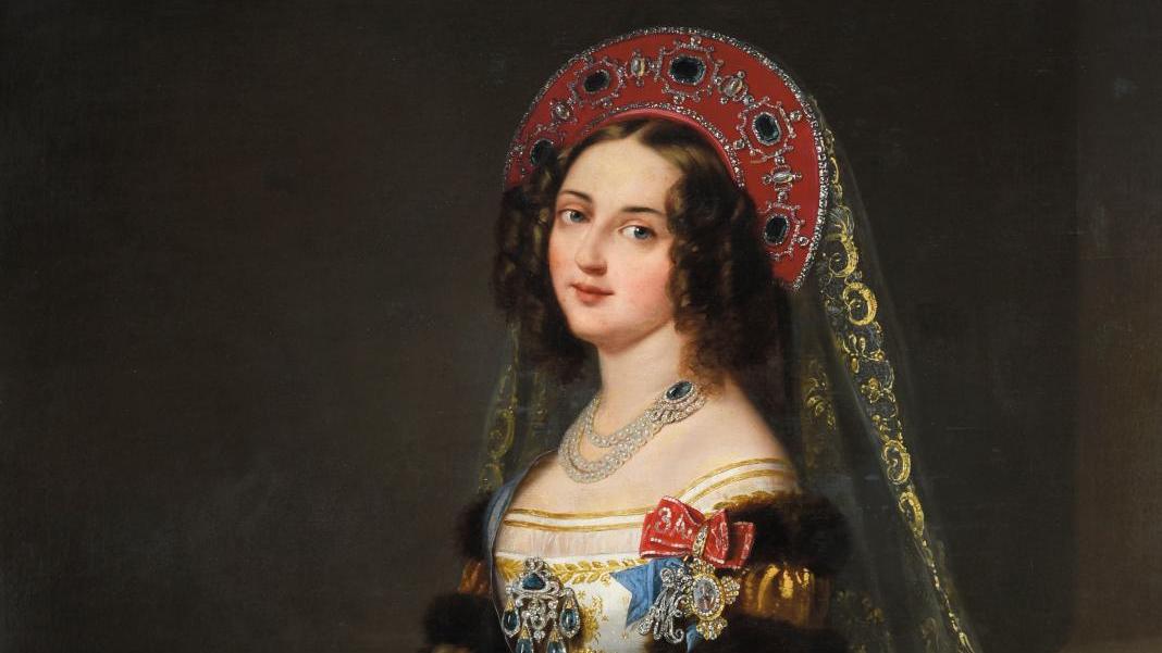 École russe du milieu du XIXe siècle, Portrait de la princesse Olga Alexandrovna... La princesse Orloff en beauté