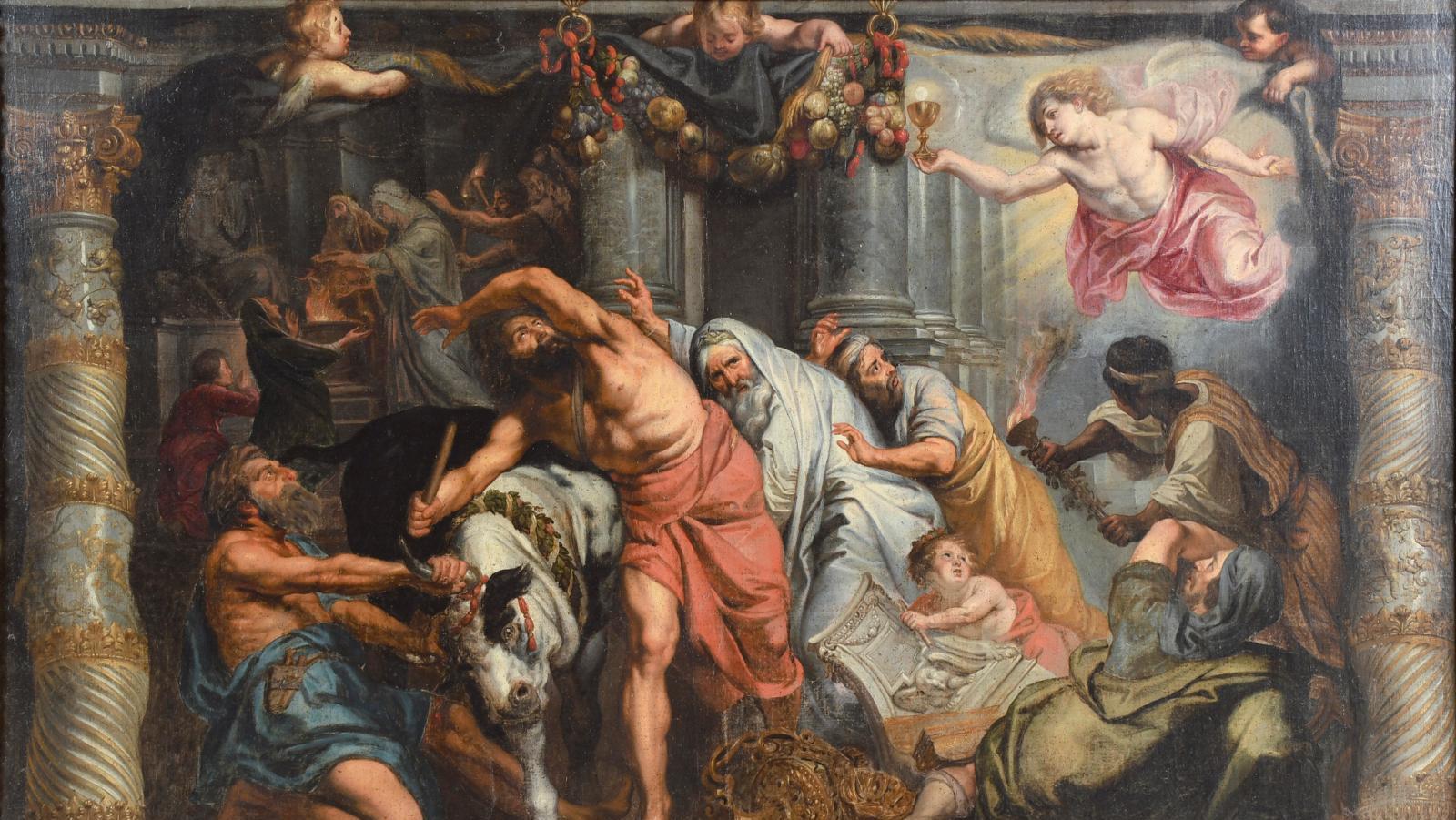 École de Pierre Paul Rubens (1577-1640), vers 1670, Le Triomphe de l’Eucharistie... Copie d'un carton par l’atelier de Rubens