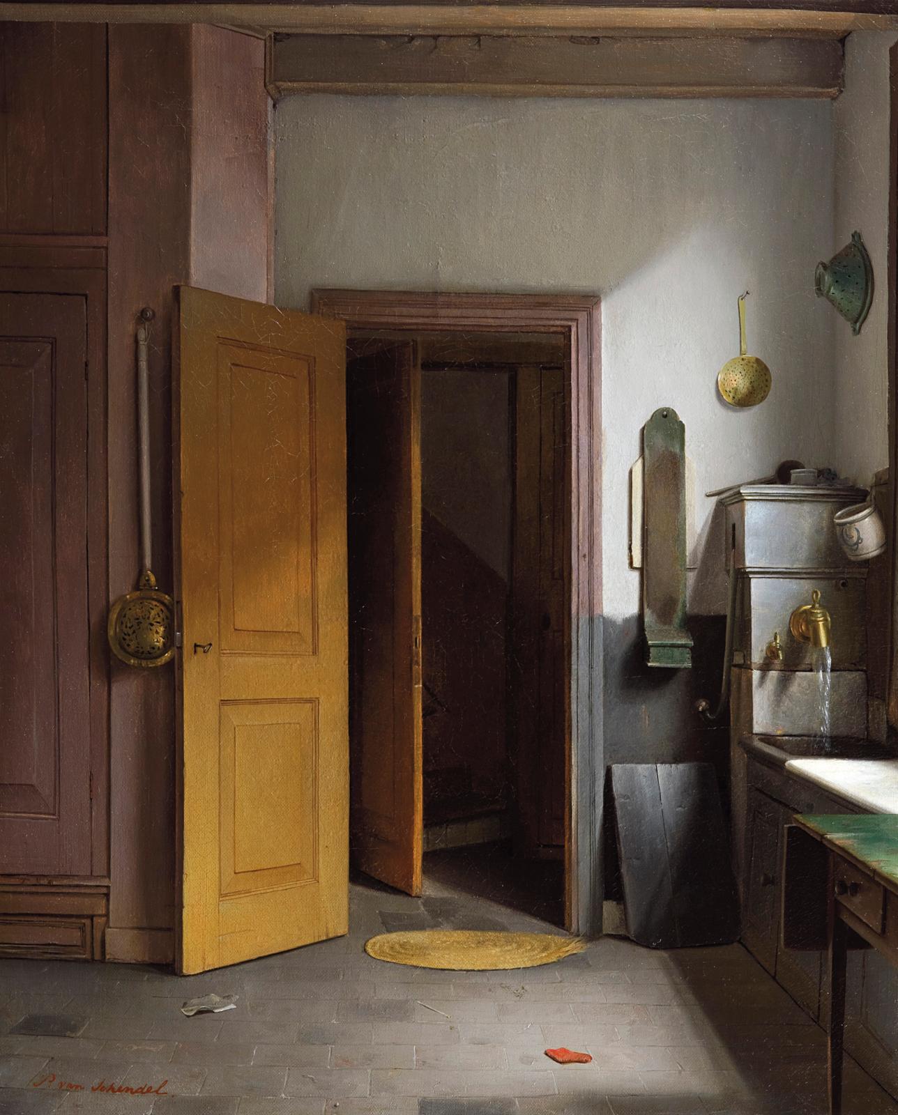 Petrus Van Schendel (1806-1870), Intérieur de la cuisine de l’artiste, vers 1835, huile sur toile, 66,5 x 53,7 cm. Acquis en 2015. © Fonda