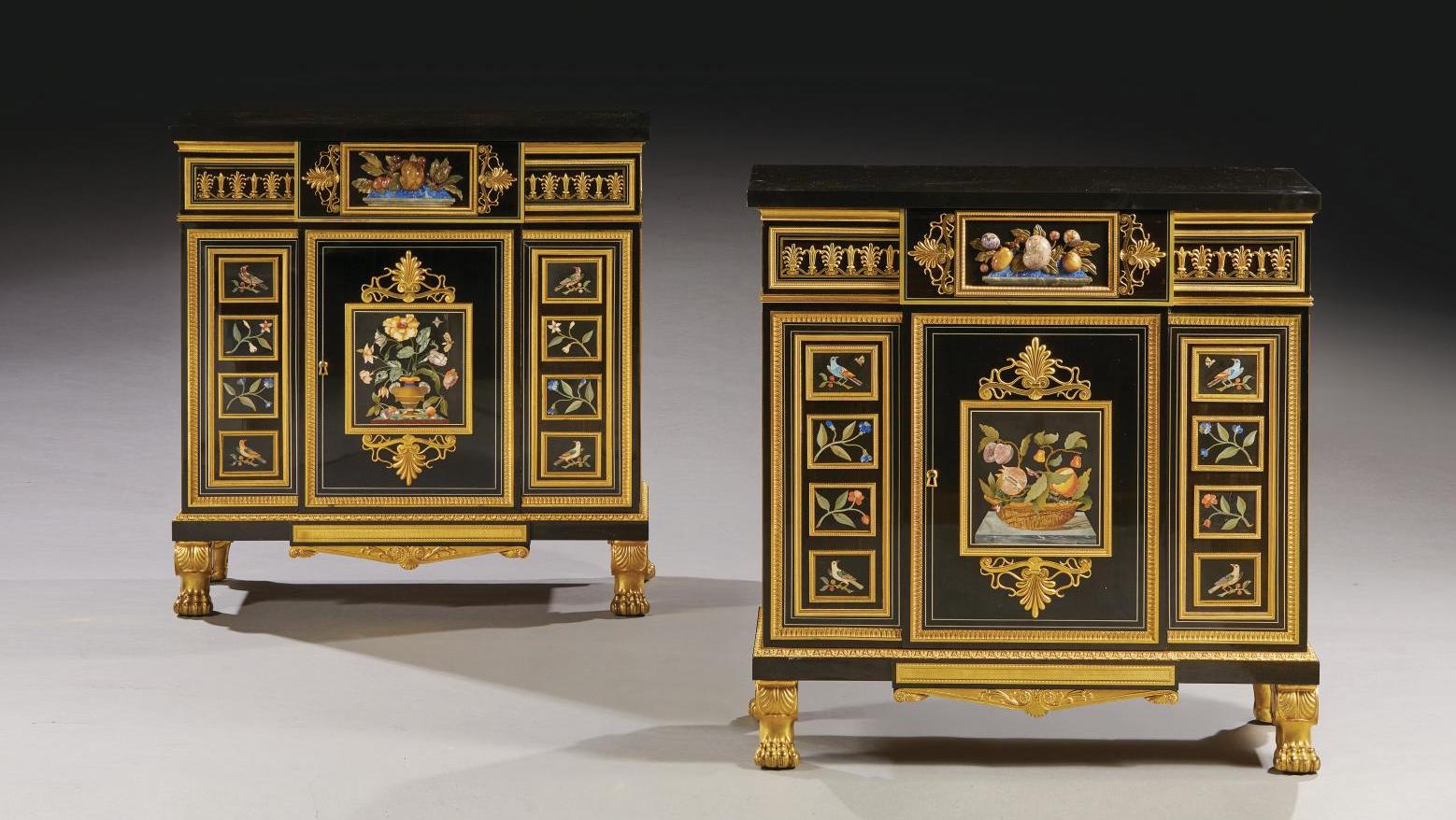Une paire de cabinets, vendue par la galerie Aaron à Obiang comme meubles Louis XVI... Les ombres et lumières de la vente des meubles de Teodor Obiang