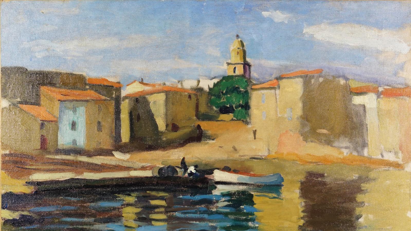 Charles Camoin (1879-1965), Le Port de la Ponche, Saint-Tropez, 1905, huile sur toile,... Le Saint-Tropez de Charles Camoin