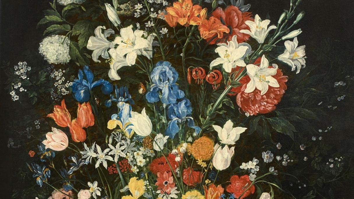 Jan Brueghel the Younger (1601-1678), "Large Bouquet of Flowers in an Italian Majolica... The Bruegels: Flower Painters