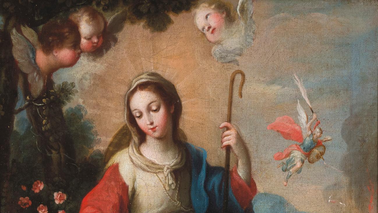 Miguel Mateo Maldonado y Cabrera (1715/1720-1768), The Divine Shepherdess, oil on... Miguel Cabrera: New Spain’s Murillo 