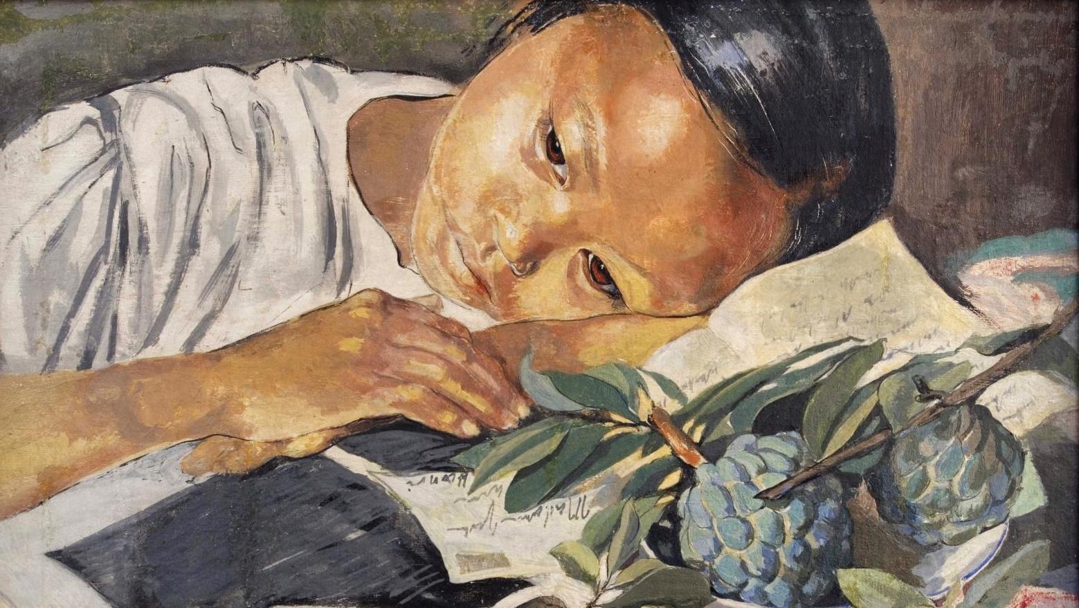 Alix Aymé (1894-1989), Jeune femme à la pomme cannelle, vers 1935, tempera sur toile,... Peintres voyageuses à Évian