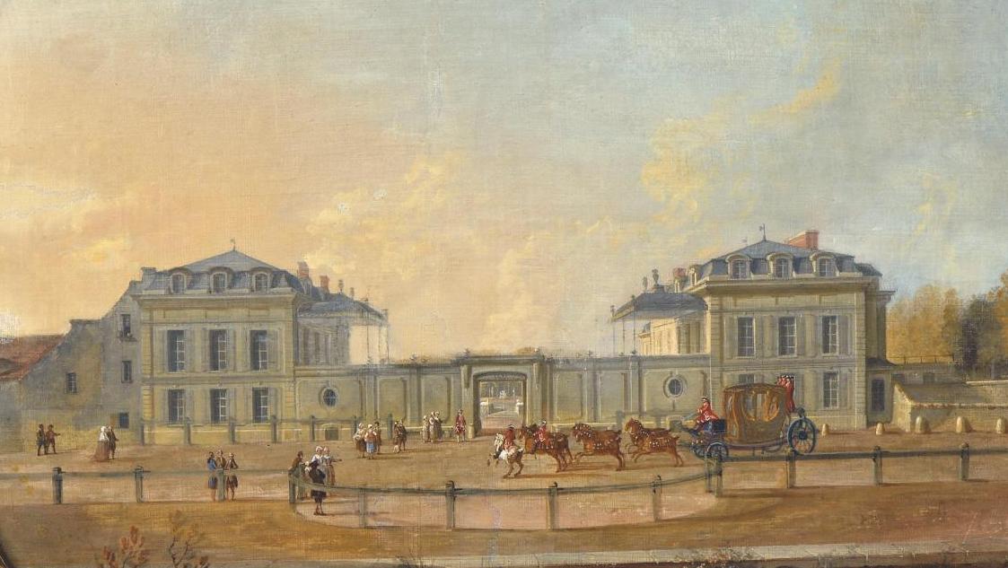 Attribué à Alexis Nicolas Pérignon (1726-1782), Vue de l’hôtel de Valentinois, côté... Le Passy d’autrefois d'Alexis Nicolas Pérignon