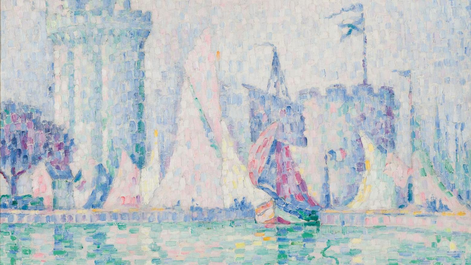 Paul Signac (1863-1935), Le Port de La Rochelle, 1915, huile sur toile, (détail).... Un voleur d’art ukrainien condamné pour avoir dérobé un tableau de Signac
