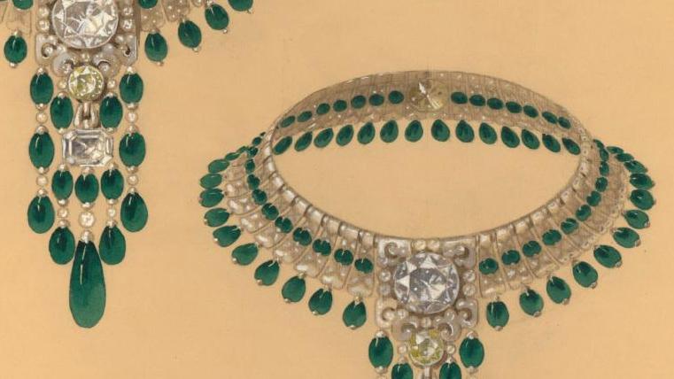 Projet de collier d’émeraudes et diamants pour le maharadja de Patiala, 1928. B comme Boucheron