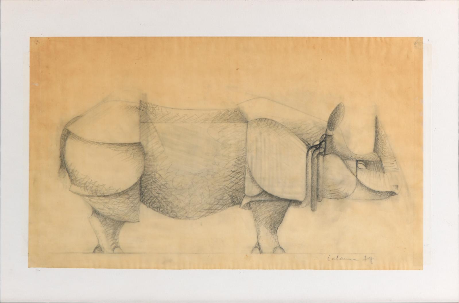 Un rhinocéros de Lalanne sur papier