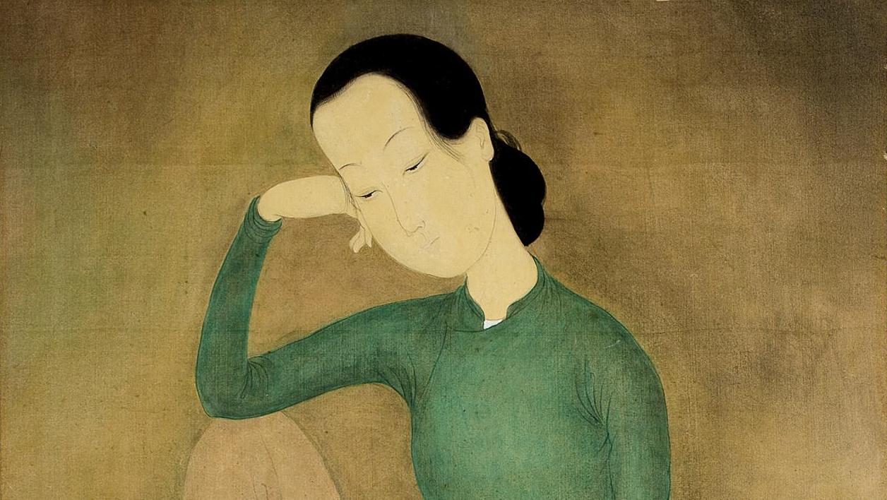 Mai Trung Thu, dit Mai-Thu (1906-1980), Mère et enfant dormant, encre et couleurs... Mai-Thu, en passant par Alger