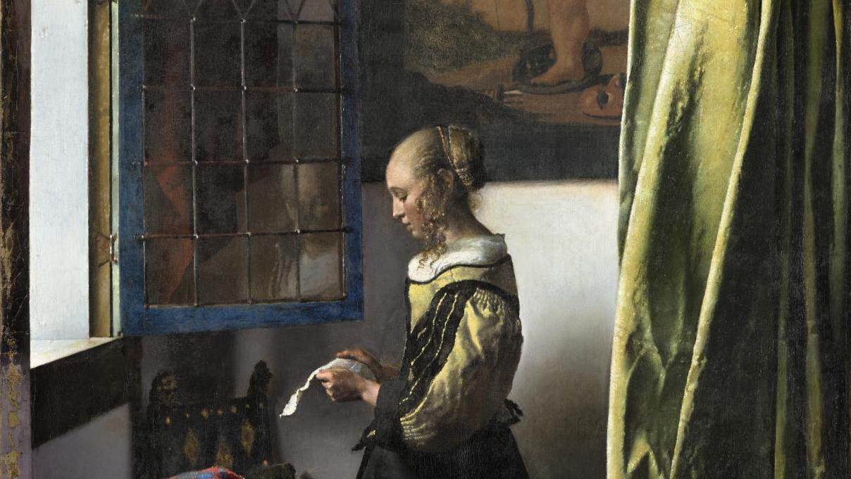 Johannes Vermeer, Jeune femme lisant une lettre près d’une fenêtre ouverte, 1657-1658,... L’événement Vermeer à Amsterdam