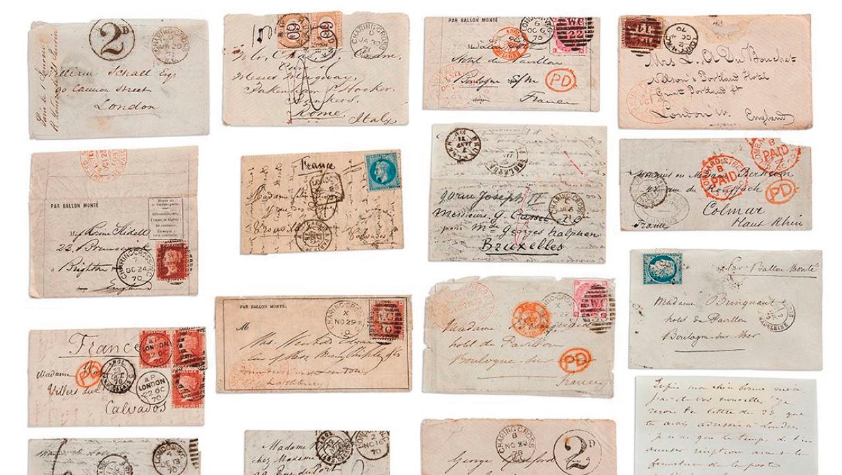 Octobre 1870-janvier 1871. Ensemble de quinze lettres de la guerre de 1870 transportées... Des lettres riches en histoires