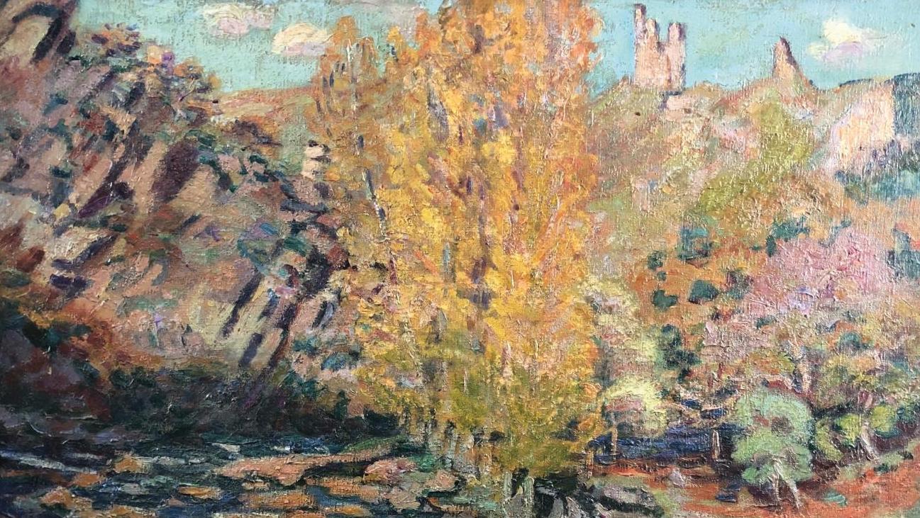 Armand Guillaumin (1841-1927), La Cédelle et les ruines du château de Crozant, 1898,... Retour à Crozant pour Armand Guillaumin