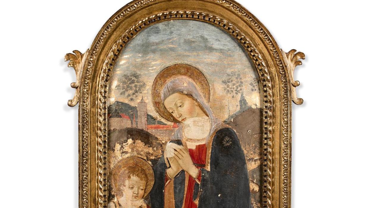 Maître de l’Épiphanie de Fiesole, vers 1450-1500, La Vierge et saint Jean-Baptiste... Maître de l’Epiphanie de Fiesole : la Vierge, l’Enfant et le petit saint Jean Baptiste 
