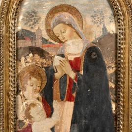 Maître de l’Epiphanie de Fiesole : la Vierge, l’Enfant et le petit saint Jean Baptiste  - Zoom