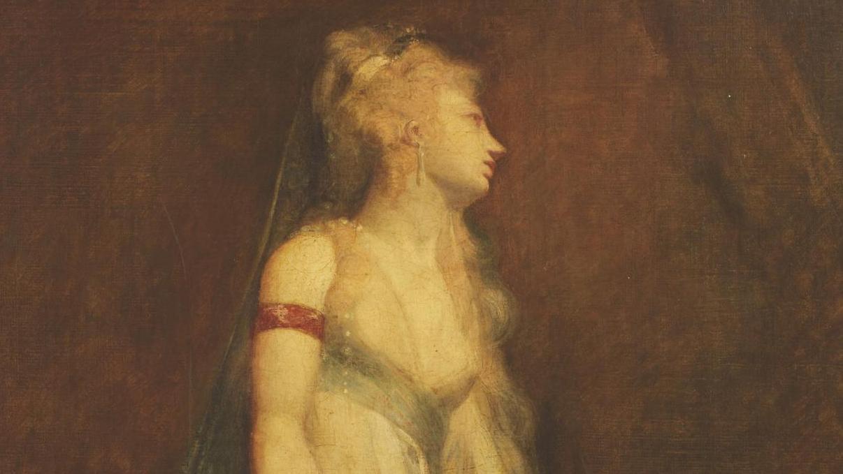 Johann Heinrich Füssli (1741-1825), Étude pour la figure de la fille de Caractacus,... La fille de Caractacus imaginée par Füssli