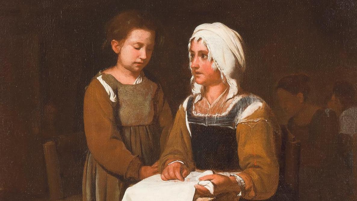 Michael Sweerts (1618-1664), La Leçon de broderie, toile, 50,5 x 39,5 cm. Estimation :... Galerie Talabardon & Gautier : l’exigence au service de l’art