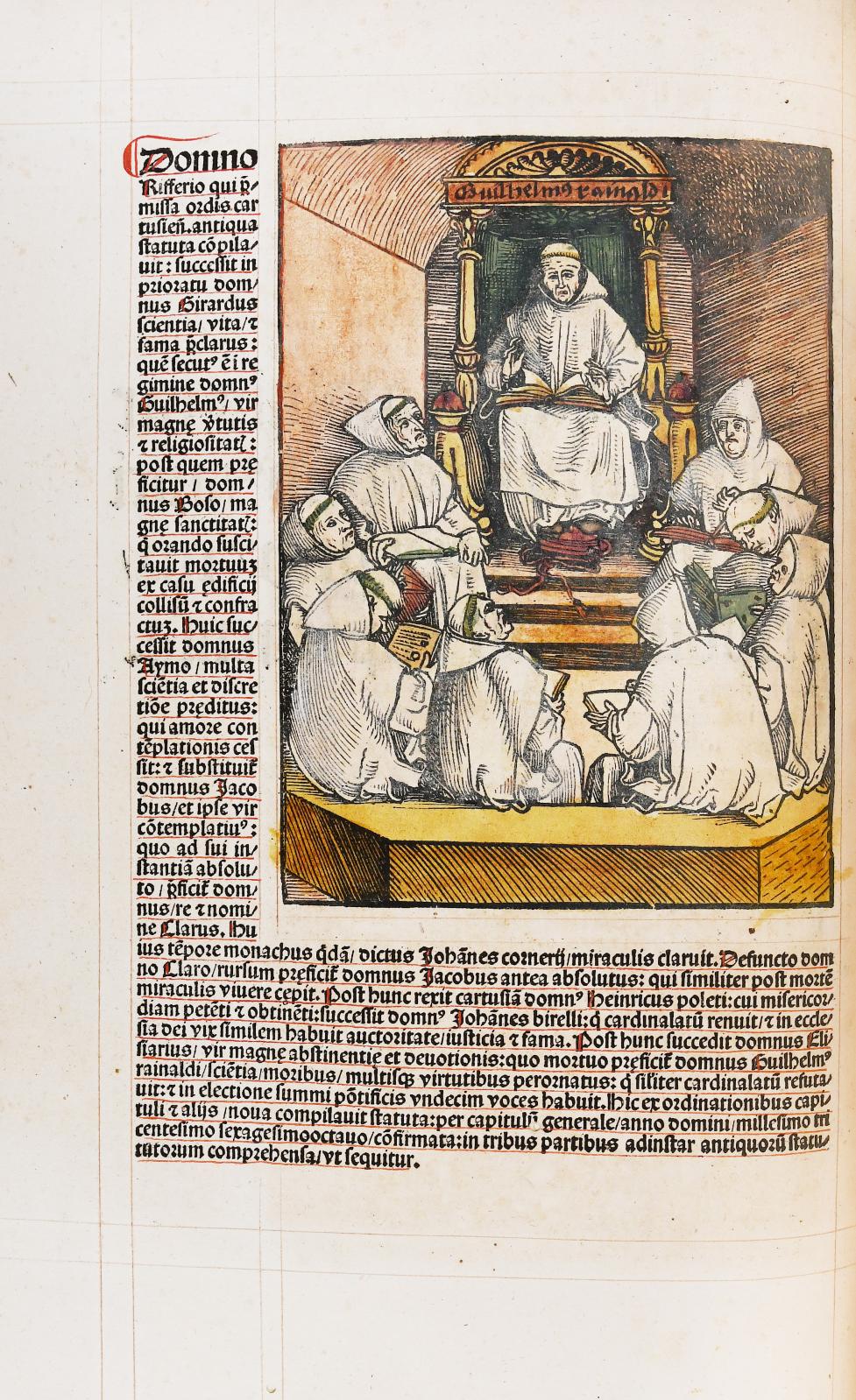 Statuta Ordinis Cartusiensis a domino Guigone priore cartusie edita (Statuts des Chartreux). Bâle, Johann Amerbach, 18 février 1510. In-fo