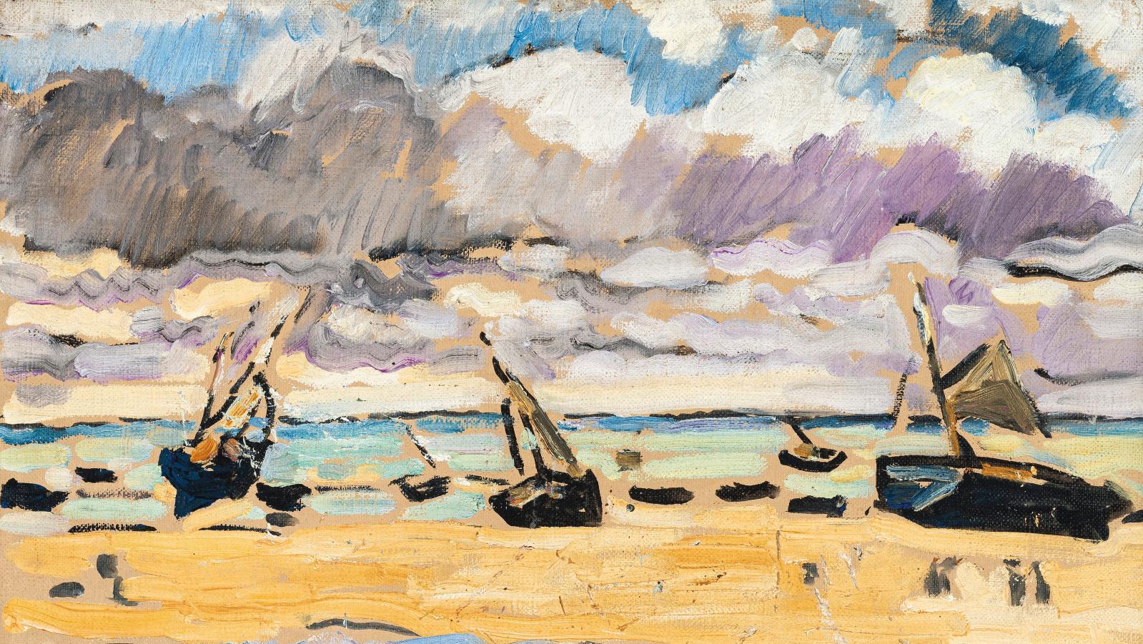 Louis Valtat (1869-1952), Les Barques à marée basse, 1936, huile sur toile, 38 x 46 cm.Estimation :... Valtat à maturité