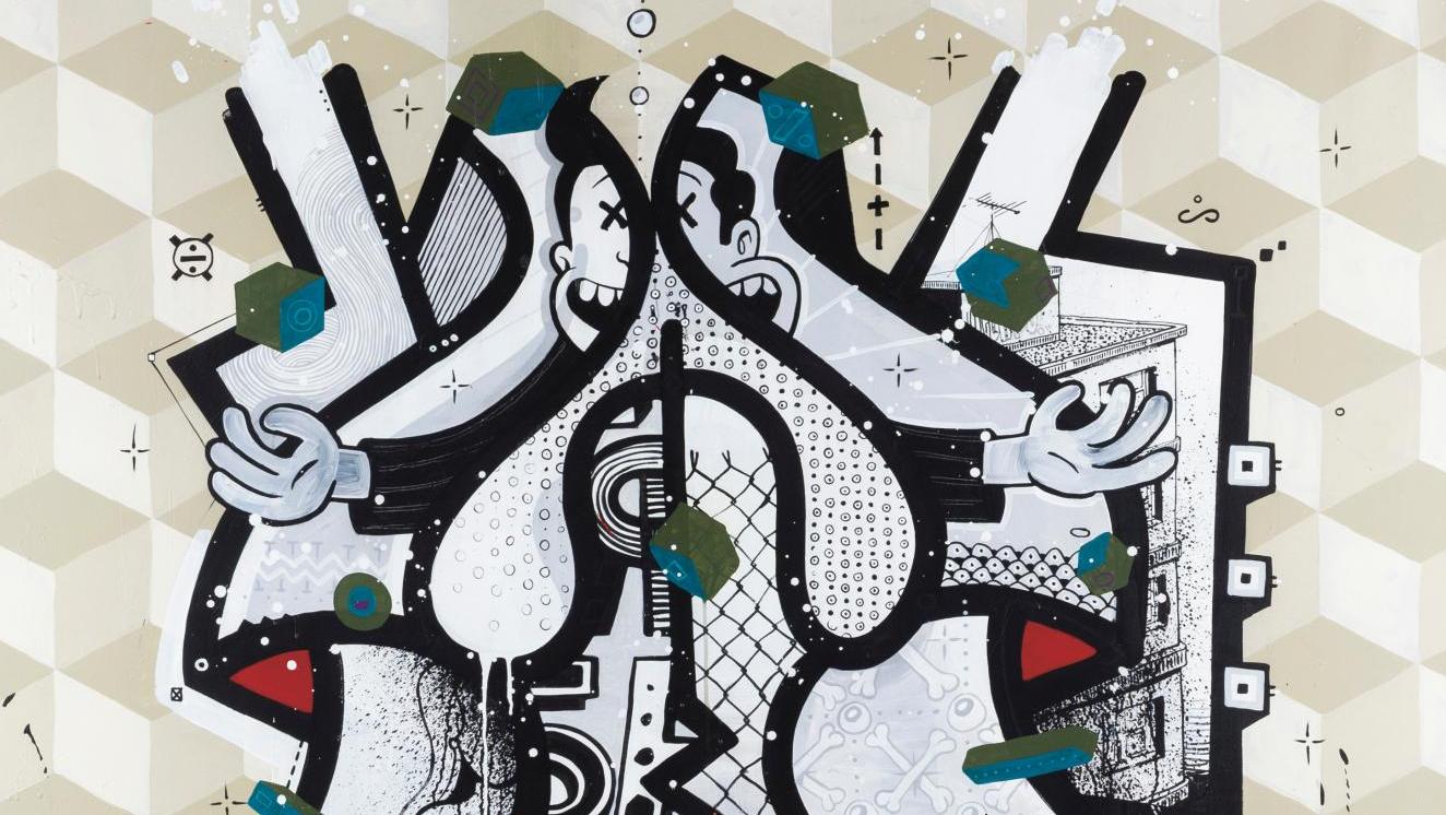 Mambo (né en 1969), Neurodance, 2014, acrylique sur toile, signé, titré et daté au... Mambo et la danse du street art 