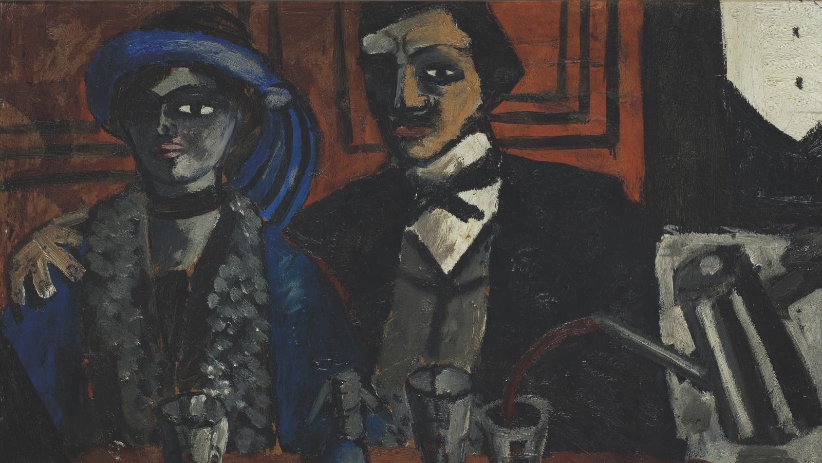 Auguste Chabaud (1882-1955), Au cabaret ou Scène de cabaret, vers 1907, huile sur... Au café-concert avec Auguste Chabaud