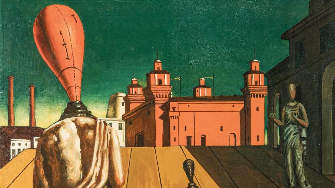 Giorgio De Chirico (1880-1978), Le Muse inquietanti, fin des années 1950, huile sur... De Chirico, un peintre inquiété par ses muses…