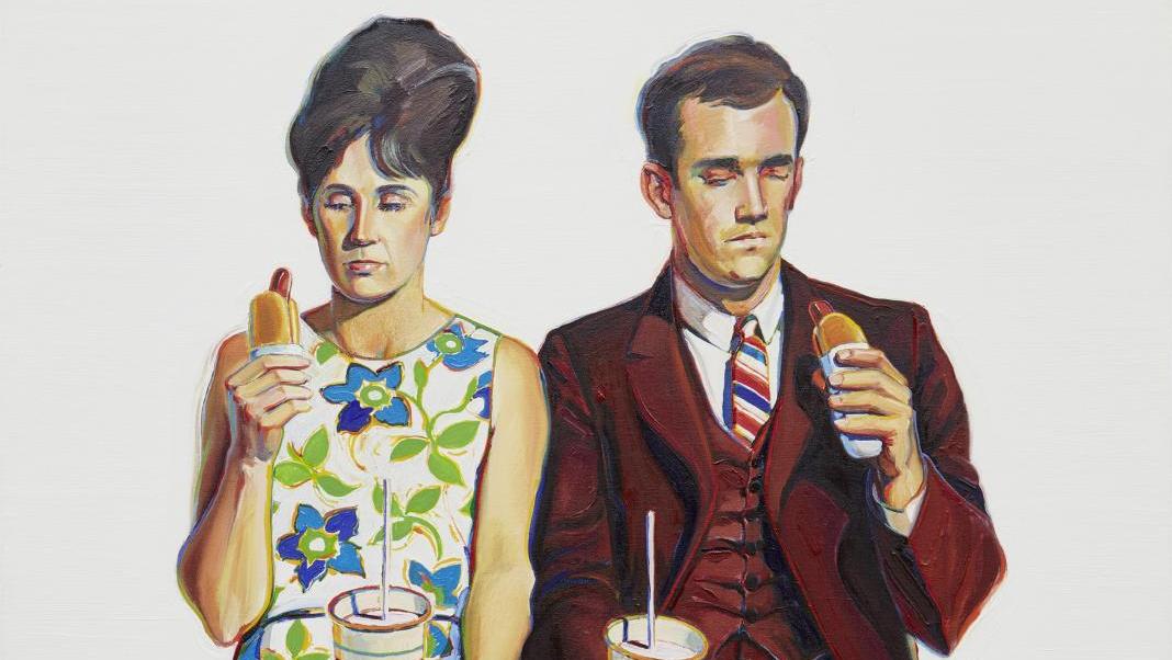 Wayne Thiebaud, Eating Figures (Quick Snack), 1963, huile sur toile, 181,6 x 120,7 cm,... Rétrospective Wayne Thiebaud à la Fondation Beyeler