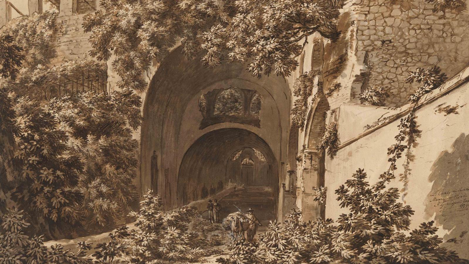 Jean Grandjean (1752-1781), Vue de la Via Tiburtina sous la villa dite de Mécène... Dessins hollandais du XVIIIe siècle à la Fondation Custodia