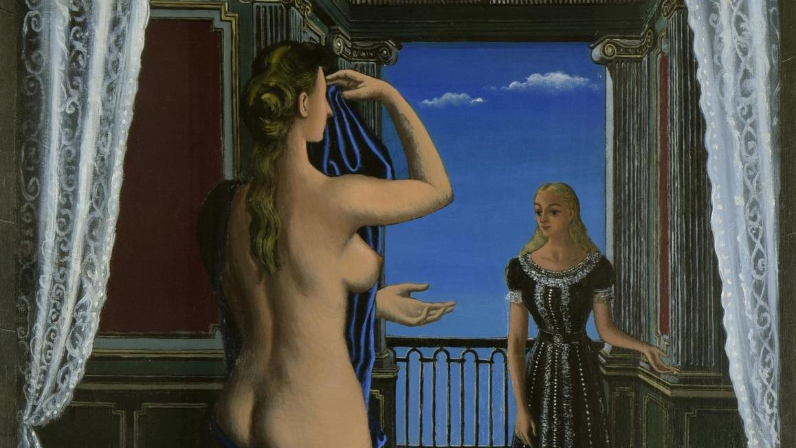Paul Delvaux (1897-1994), Le Balcon, 1948, huile sur toile, 120,6 x 90,2 cm (détail).... La Brafa dans la cour des grandes