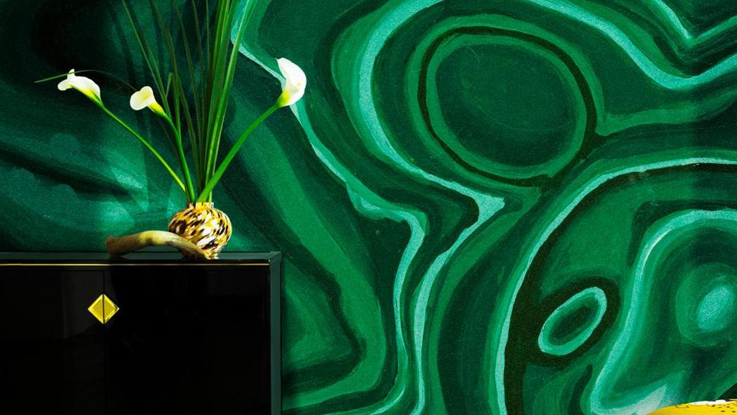 Ateliers Pinton, tapis «Malachite vert», laine, 180 x 210 cm. Design : Joséphine... Paris Déco Off souffle ses dix bougies