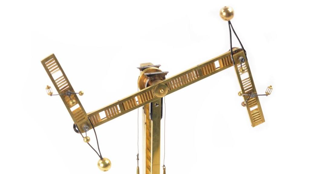 Maquette en bronze et laiton du télégraphe de Claude Chappe, fin XVIIIe-début XIXe siècle,... Avec Claude Chappe, inventeur  des télécommunications