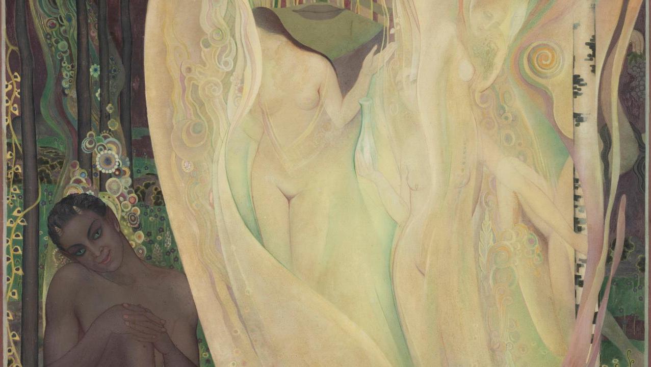 Louise Janin (1893-1997), L’après-midi d’un faune, 1925, huile sur panneau, 92 x... Louise Janin, entre musique et poésie